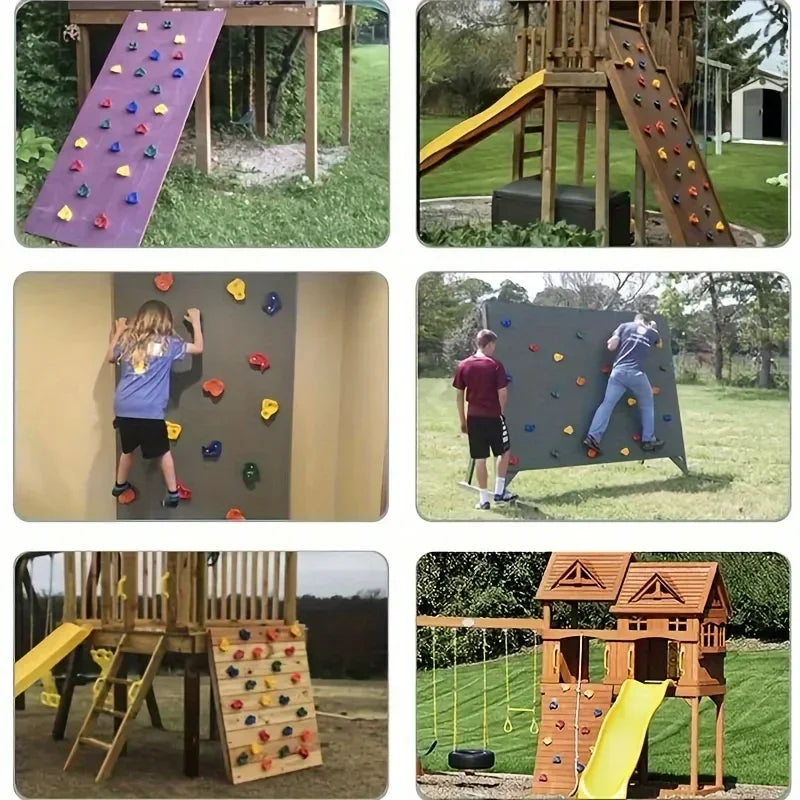 Kinder-Kletterwand-Steine DIY Klettergriffe für Kinder Bunte Plastik-Steine Langlebige Indoor-Outdoor-Spielplatzausrüstung