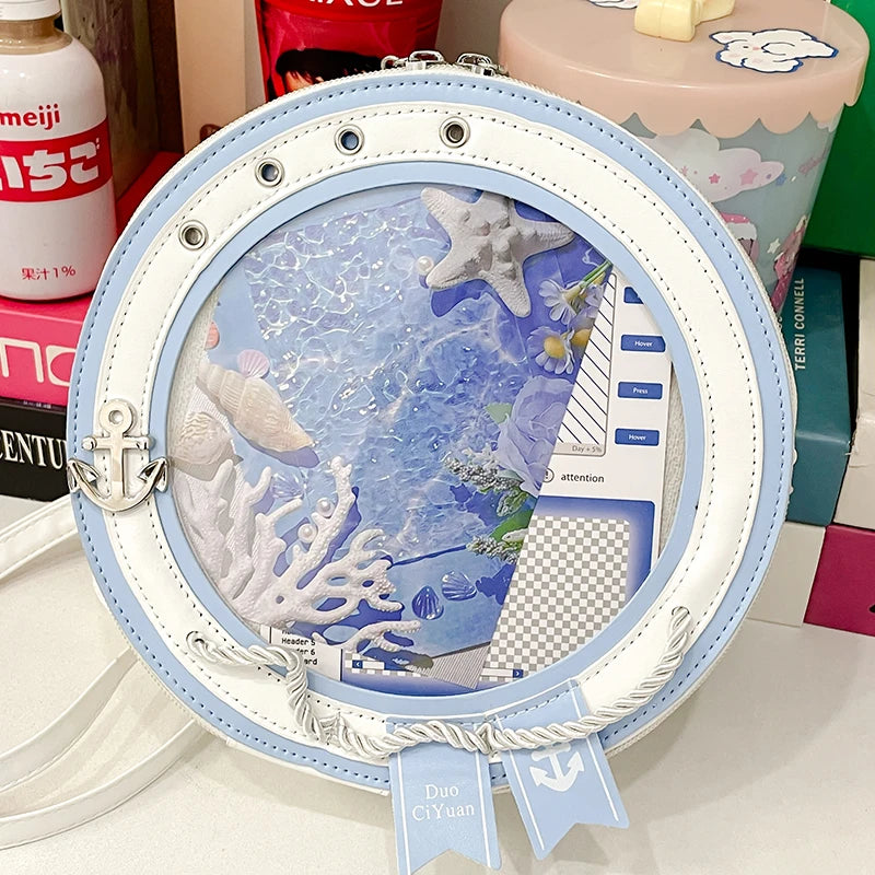 2025 neue süße Y2k ästhetische Umhängetaschen Frauen Kawaii Mode lässig Rucksäcke trendige transparente Reise Umhängetasche Ita Taschen
