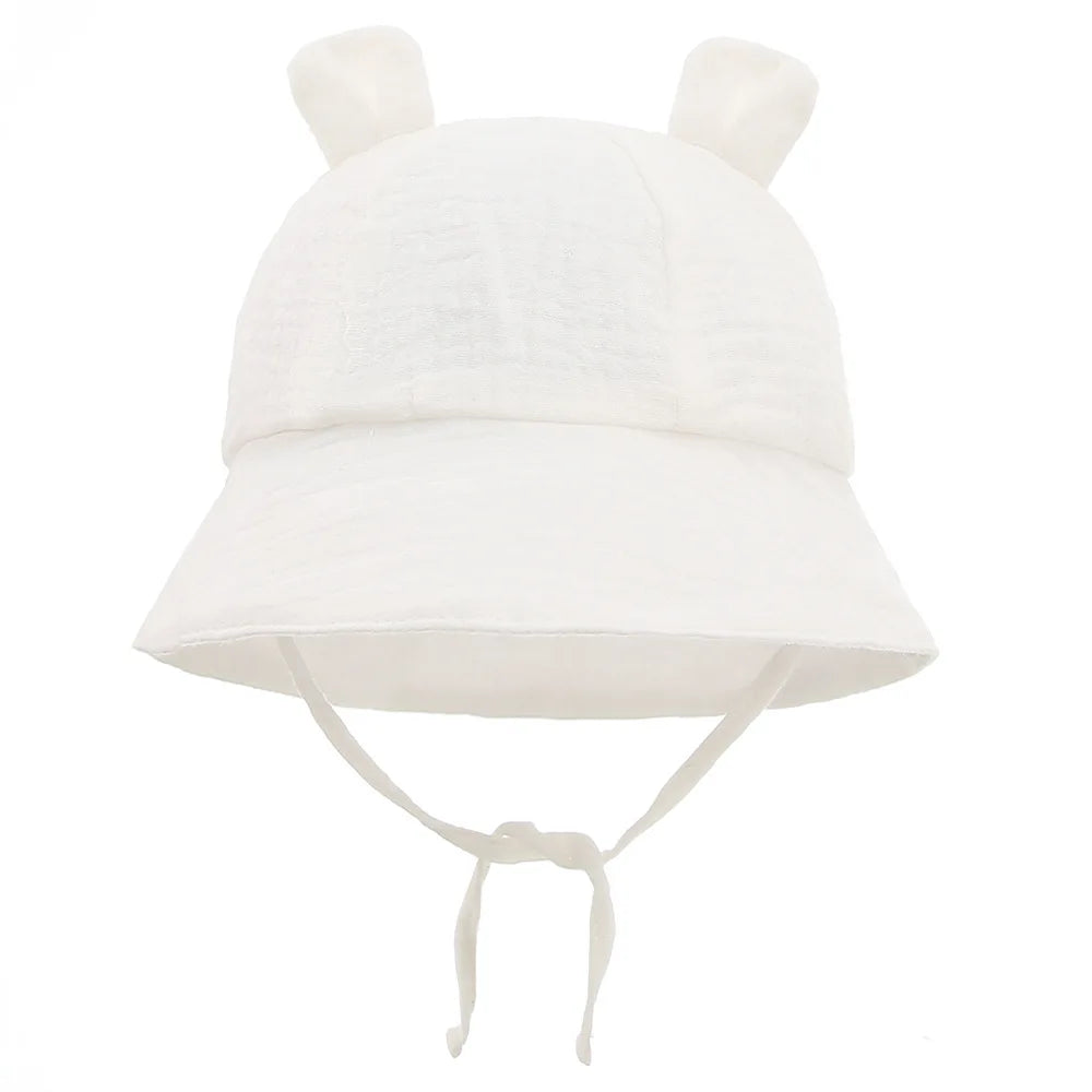 Musselin Baby Sommer Hut Neugeborenen Kappe Baumwolle Baby Sonnenhüte für Mädchen Jungen Säugling Eimer Hut für Kleinkind Zubehör 3-12M