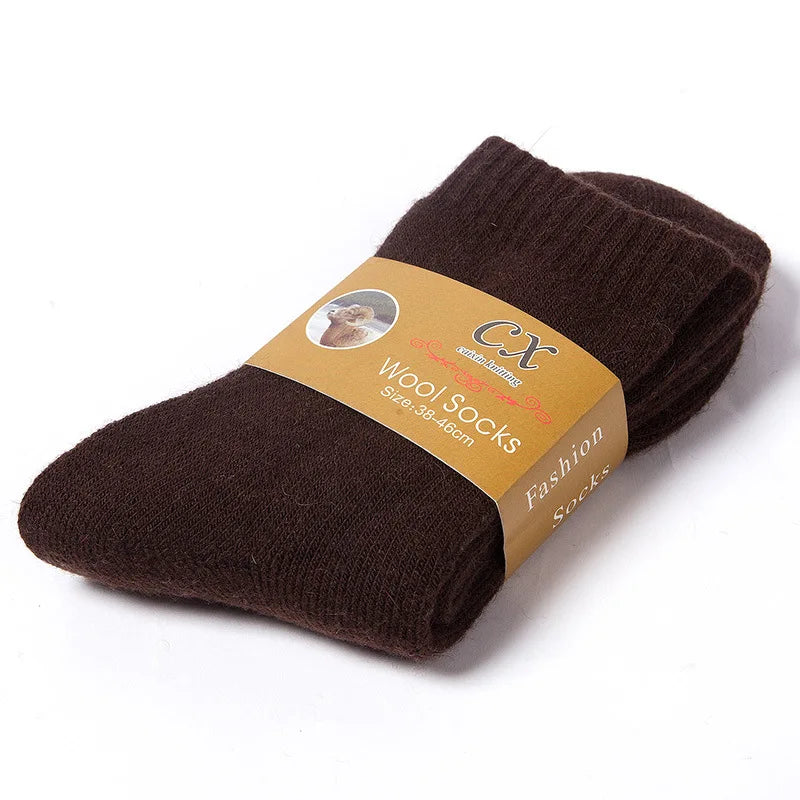 2026 Neue Winter-Supersocken, extra dick und warm, Wollsocken für Männer und Frauen, einfarbige Socken, Merinowollsocken gegen Kälte und Schnee, Frottee-Socken