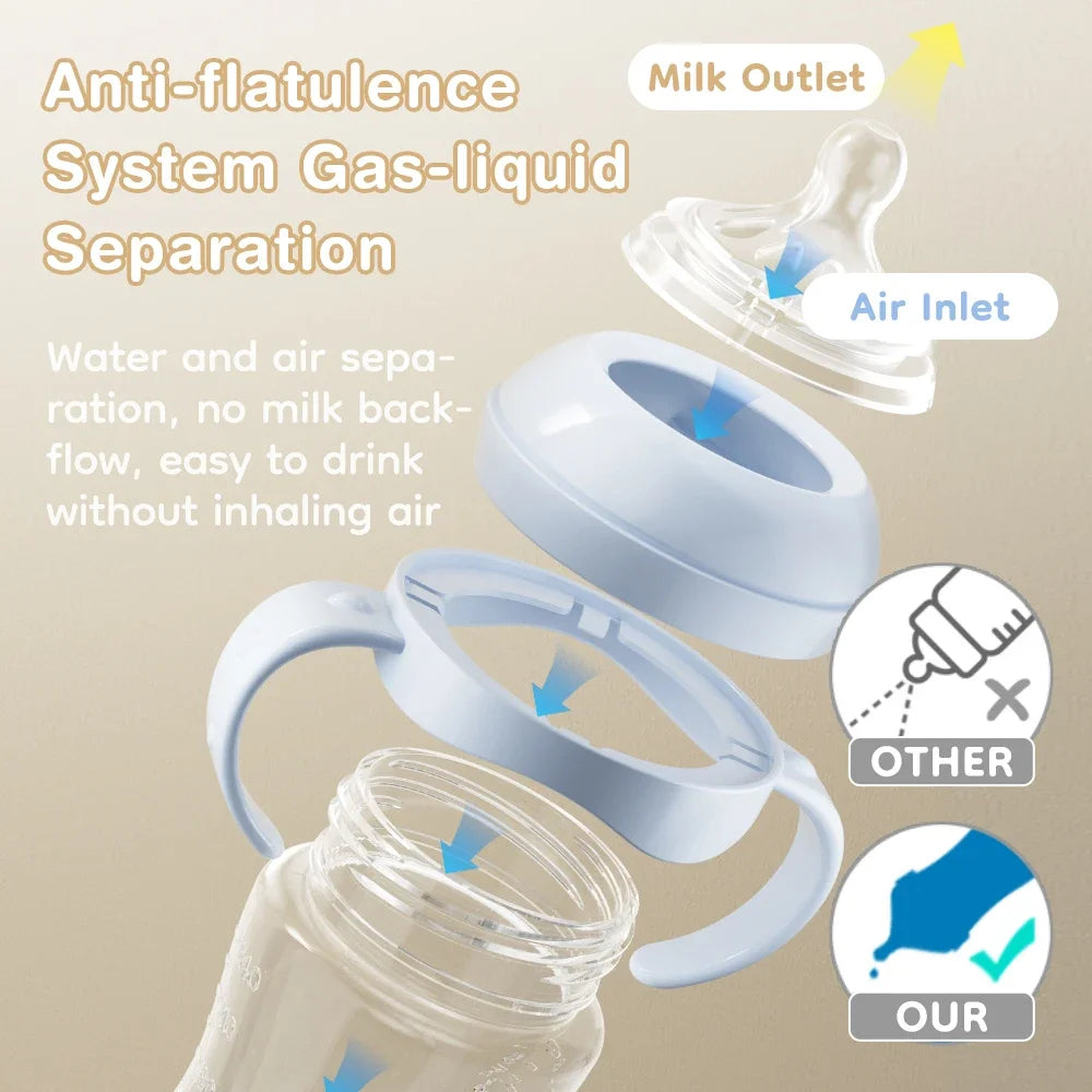 Baby PP Bottle 150/240/330ML Newborn Baby Bottle with Handle Milk Bottle Newborn Baby Bottles Feeding Accessories BPA-Free