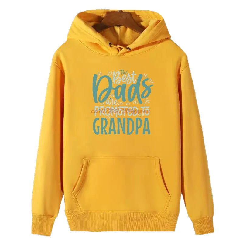 Die besten Väter werden zum Opa befördert. Lustige grafische Kapuzenpullover, dicker Winterpullover, Kapuzenpullover, Herren-Sweatshirt