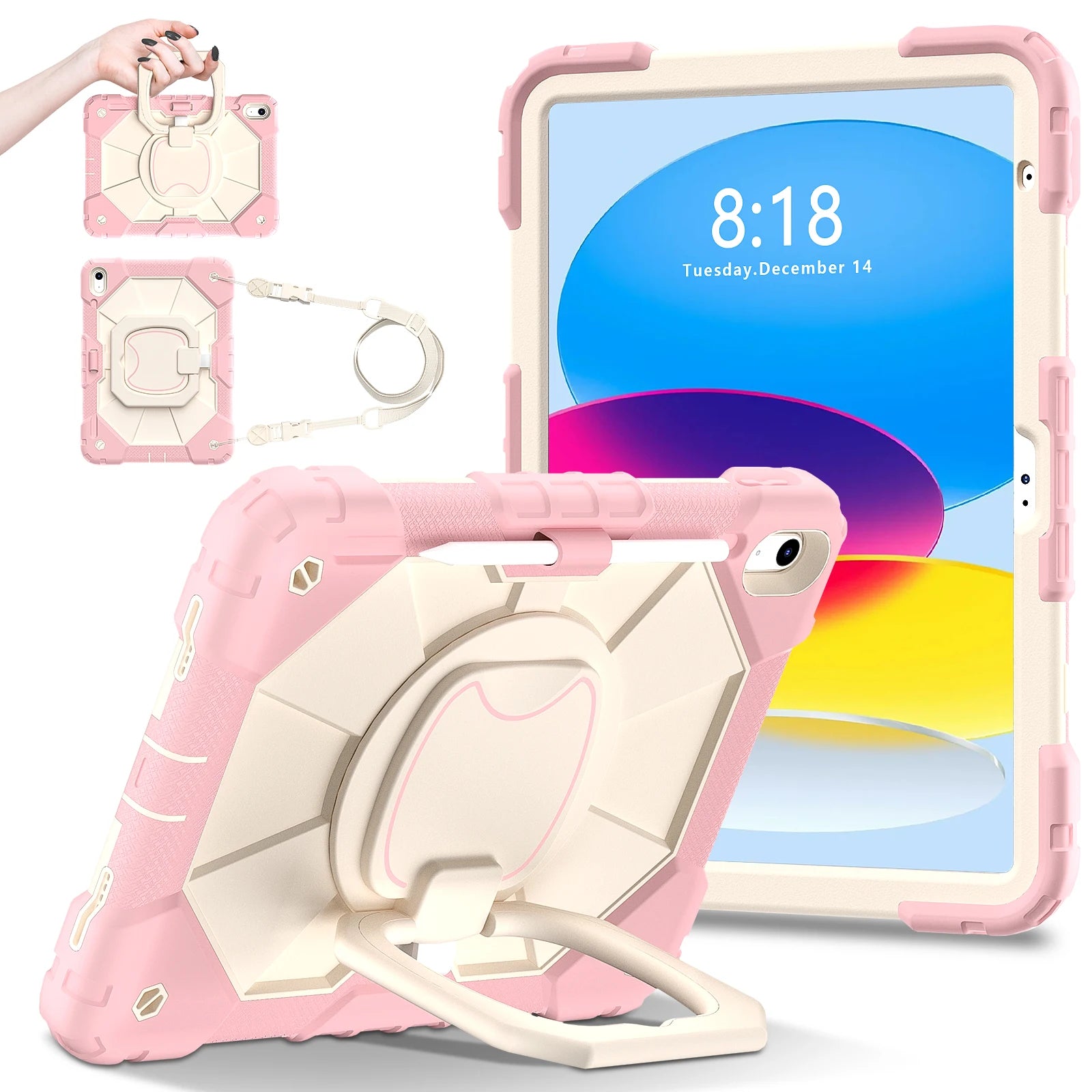 Robuste Armor-Kinderhülle für iPad 10. Generation Air 5 4 10.9 Air 11 2025 13 2024 10.2 8. 9. Generation 9.7 Tablet-Ständer Stoßfeste Schutzhülle