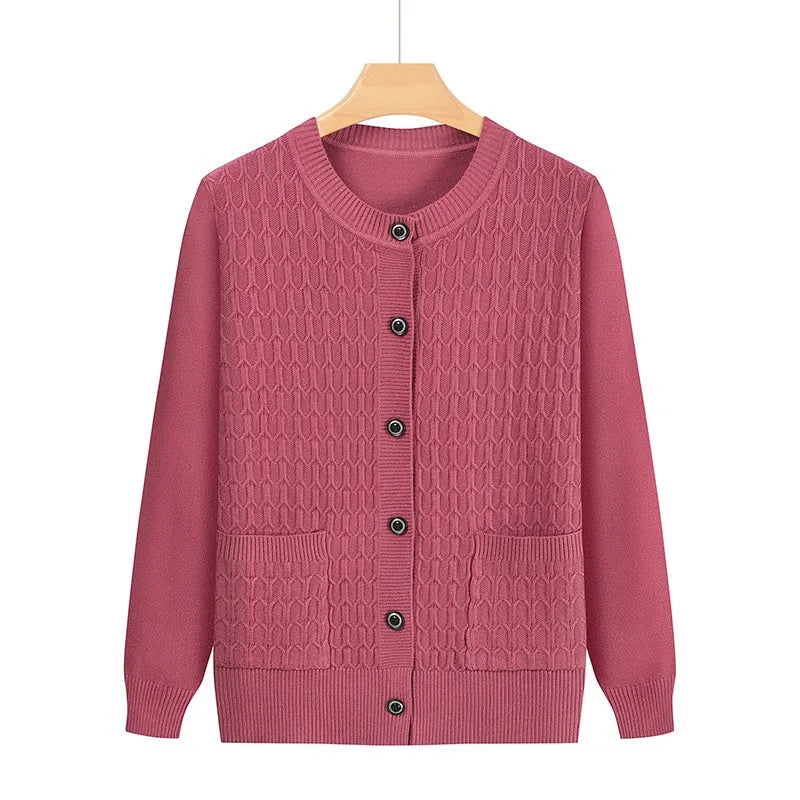 Mode Oma Gestrickte Strickjacke Herbst Winter Neue frauen Pullover Top Mittleren Alters Mutter Strickwaren Mantelatorioди Ljamentos자