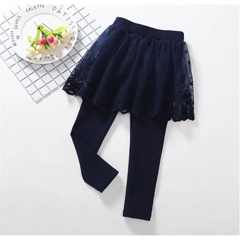 Neue Baby Mädchen Leggings Spitze Prinzessin Rock-hosen Frühling Herbst Kinder Dünne Rock Hosen für 2-7 Jahre kinder Kleidung