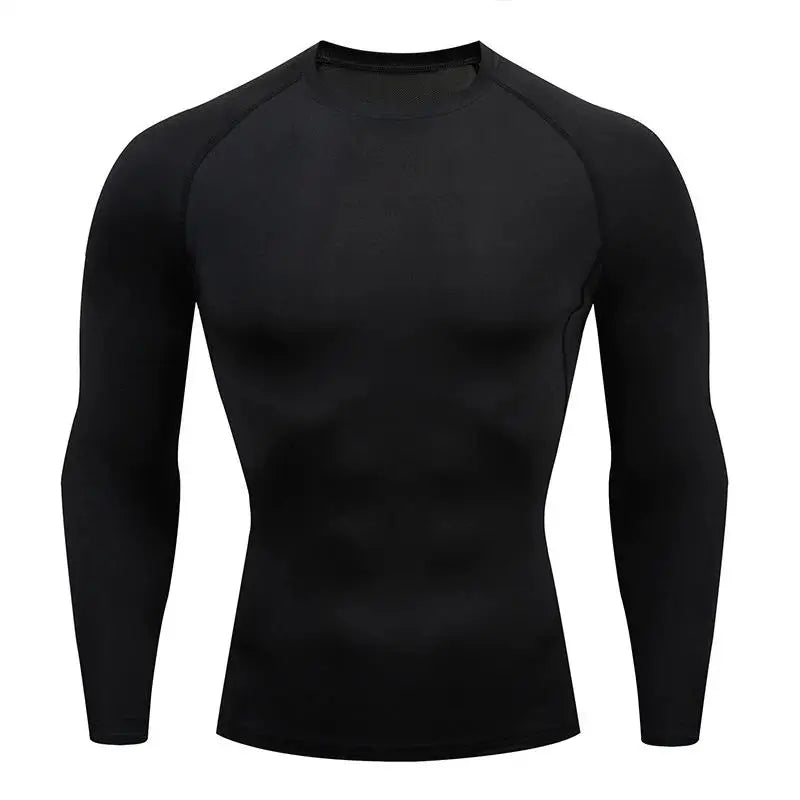 Kompressions-Laufshirt für Herren, schnell trocknend, langärmelig, Sportbekleidung für Herren, Fitness-T-Shirt, Training, Workout, Muskel-Top