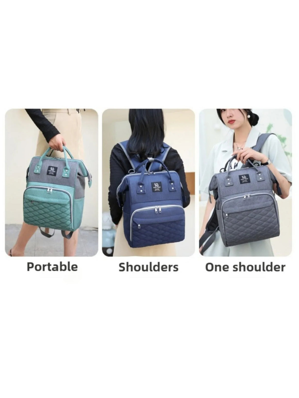 Mama Diaper Bags Baby Stroller Hanging Bag Mother Large Capacity Diaper Backpacks with Changing Mat Practical Baby Nursing Bags