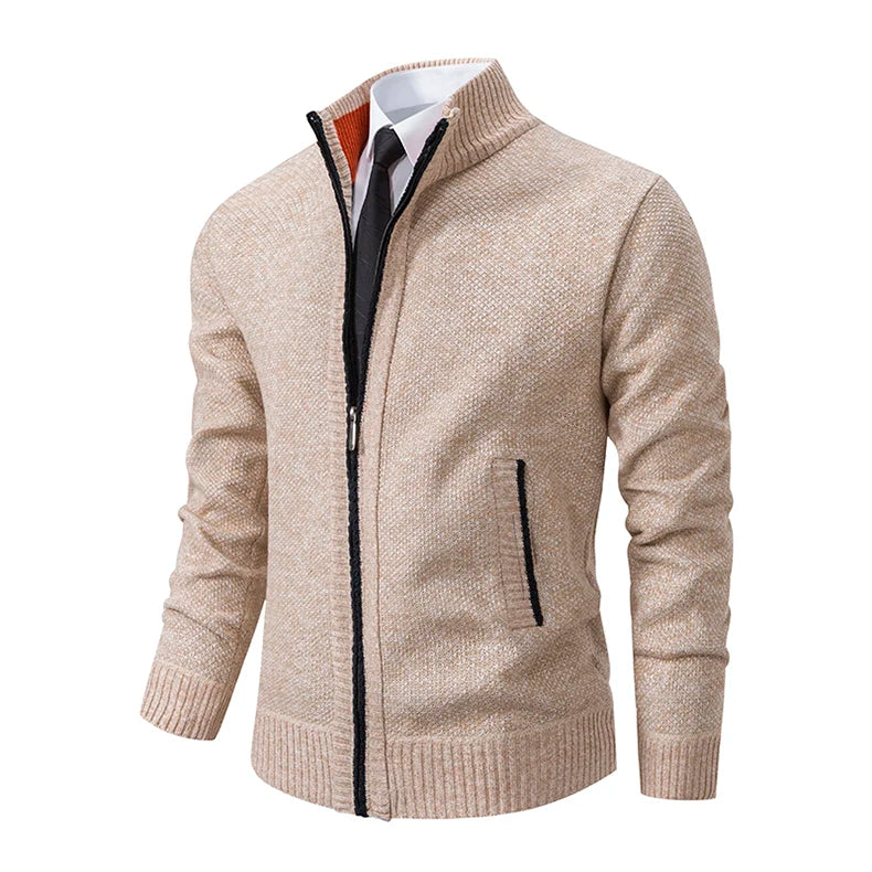 Herbst Und Winter New Jersey männer Casual Sport Mantel Einfarbig Stehkragen Wullover Greifen Fleece Warm Zipper Strickjacke