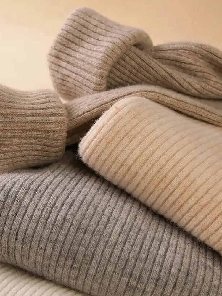 Heliar Damen-Herbstpullover mit Rollkragen, gestrickte, weiche Pullover, Kaschmirpullover, einfache, weiche Pullover für Damen, 2026, Herbst und Winter