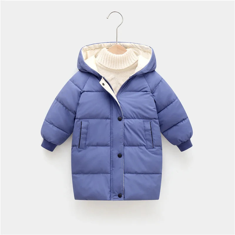 Kinder Daunen Lange Oberbekleidung Winter Herbst Teen Baumwolle Kleidung Jungen Mädchen Baumwolle Gefütterte Parka Mäntel Große Kinder Verdicken Warme jacke