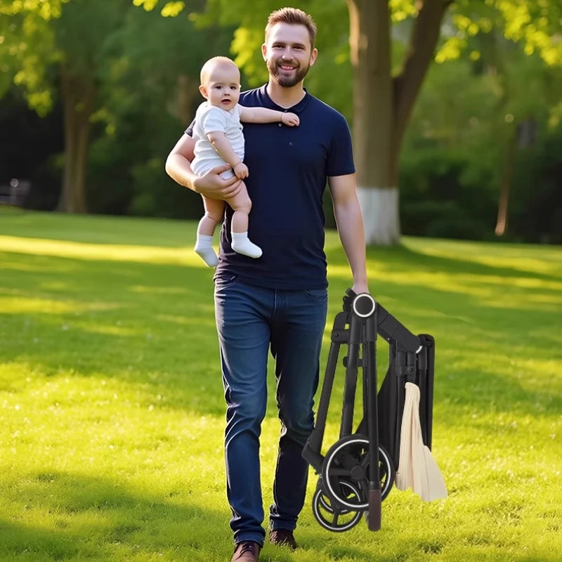 Integrierter Hochansicht-Kinderwagen für zwei Babys, kann sitzen oder liegen, ultraleichter, tragbarer, faltbarer Outdoor-Reisewagen