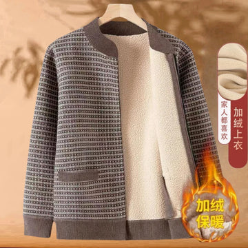 Oma Mantel Mutter Warm Top Samt Reißverschluss Strickjacke