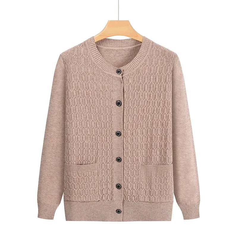 Mode Oma Gestrickte Strickjacke Herbst Winter Neue frauen Pullover Top Mittleren Alters Mutter Strickwaren Mantelatorioди Ljamentos자