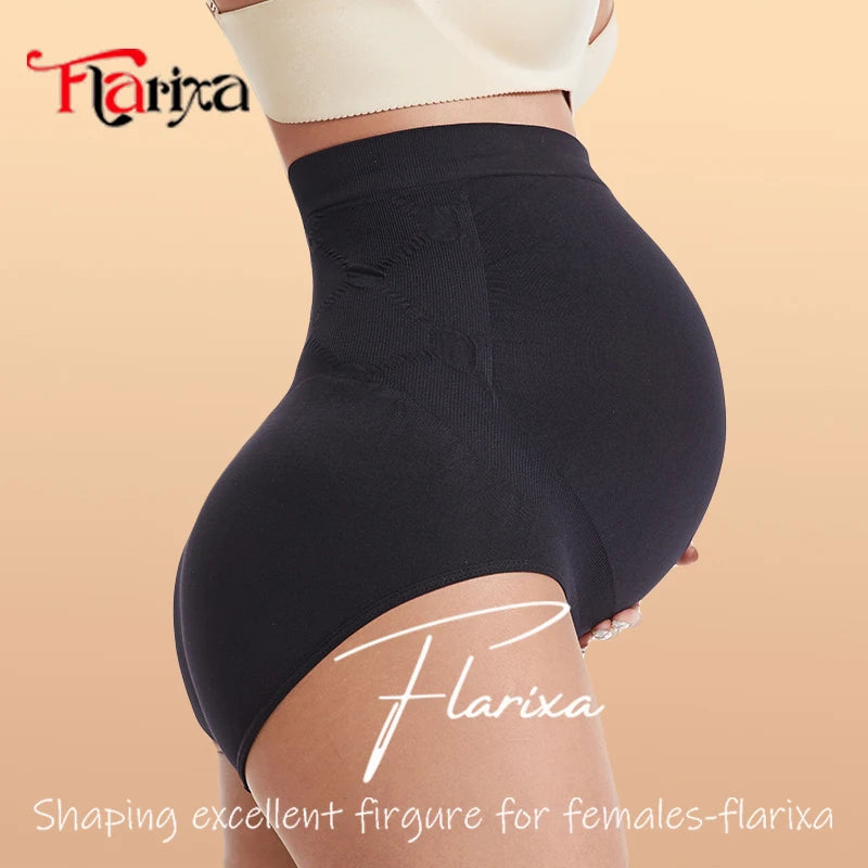 Flarixa Nahtlose Mutterschaft Leggings Shorts Hohe Taille Schwangere Frauen Höschen Schwangerschaft Bauch Bump Boxer Briefs Hohe Elastische