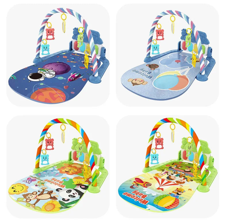 Baby Music Activity Gym Carpet Play Mat Newborn Rug Pedal Piano Keyboard Infant Fitness Rack Playmat Crawling Game Pad Toy Gift