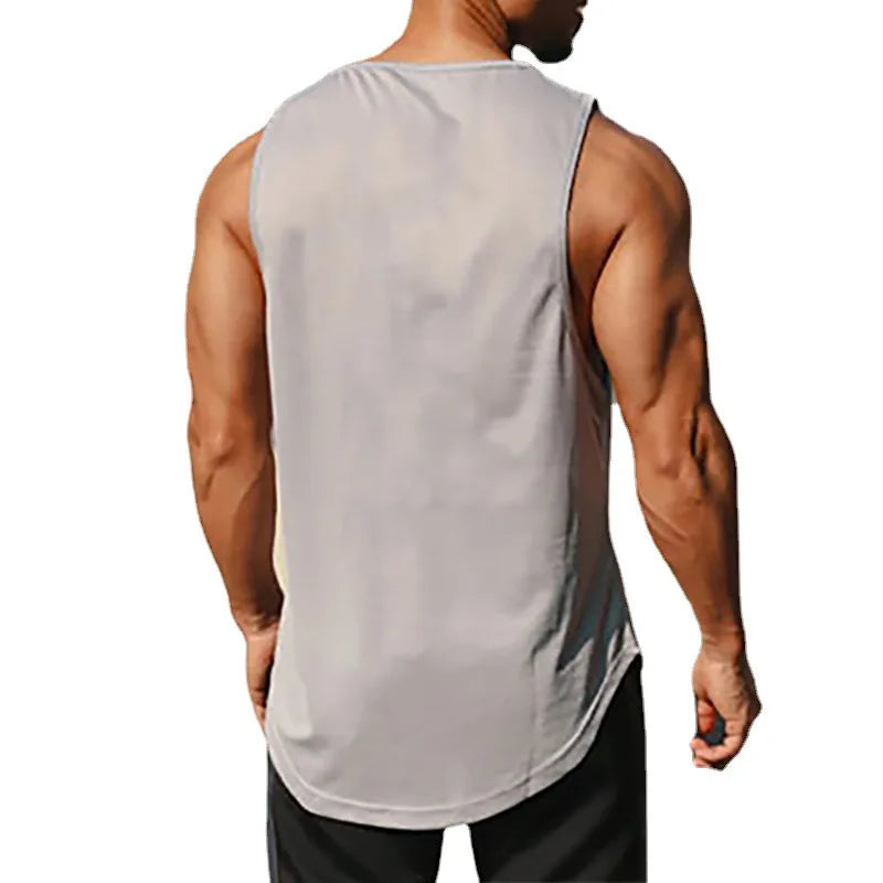 Sommer männer Gym Tank Top Fitness Training Kleidung Schnell trocknend Lose Bodybuilding Ärmelloses Shirt Männer Mode Basketball Weste