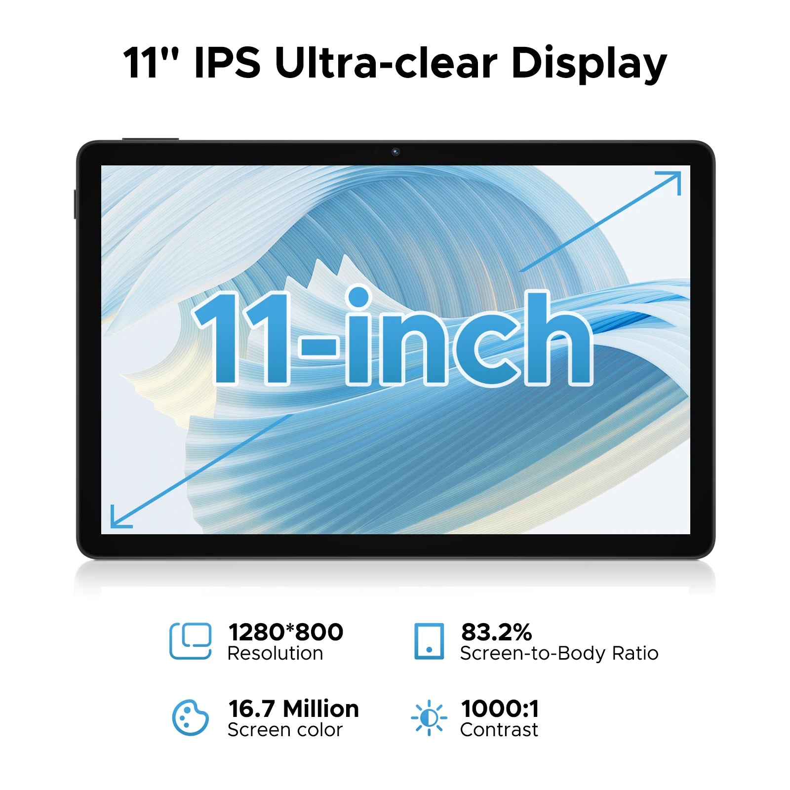 DOOGEE U11 Tablet 11 Zoll Ultra-Klares 90Hz Display 16GB 128GB 8580mAh Akku Unisoc T7200 Dual-Lautsprecher Widevine L1 Android 16 Pad