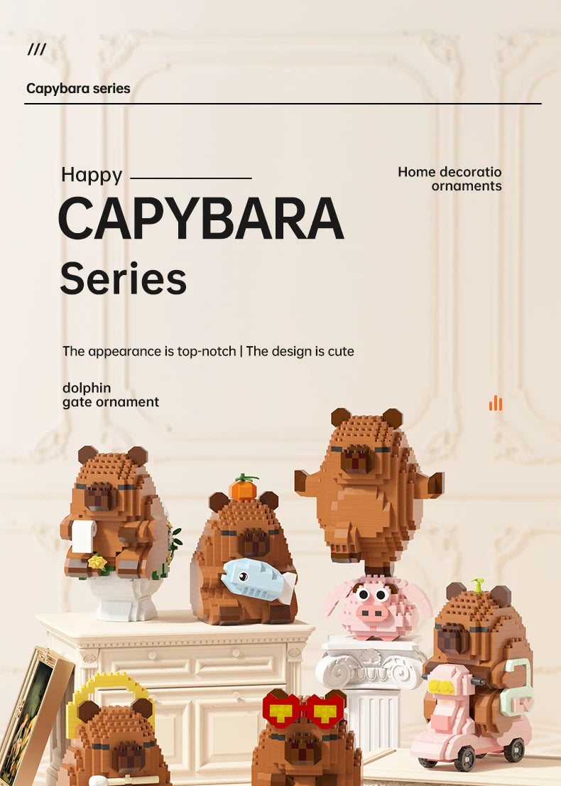 „Capybara Bausteine Set – Süßes Wasser-Meerschweinchen-DIY-Modell |   Lustiges STEM-Spielzeug für Kinder und Erwachsene
