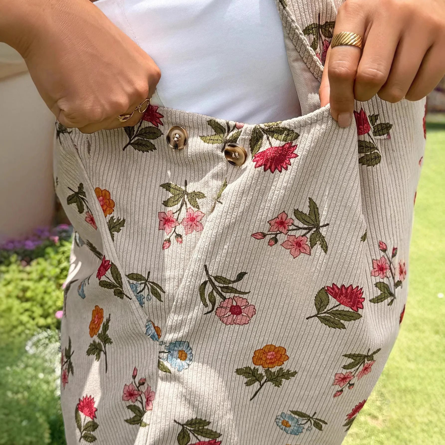Umstands-Overalls für schwangere Frauen, Herz-Blumendruck, verstellbare Taille, Shortalls, Strampler, Frühling, Sommer, lässige Schwangerschaftskleidung