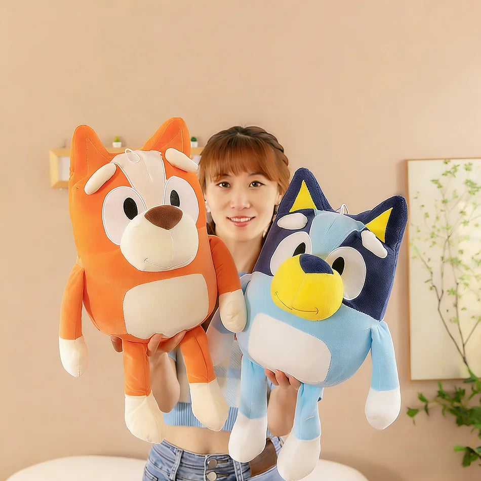 35CM BESTSELLER Bluey Hund Bingo Familie Plüschtier Cartoon Hund Weiche Stofftierpuppen Geburtstags- und Weihnachtsgeschenke Familie Blue-Y Bingo