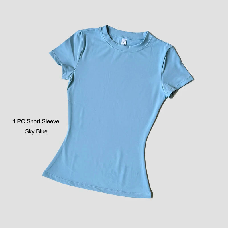 Frauen Yoga Top Nahtlose Sport T Shirts Fitness Kleidung Kurzarm Yoga Shirt Gym Top Laufen Active Wear