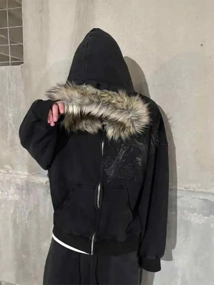 Herbst und Winter Neue Y2K Unisex Reißverschluss-Sweatshirt-Jacke mit Kapuze Einfach Alltagstauglich und Nicht Monoton