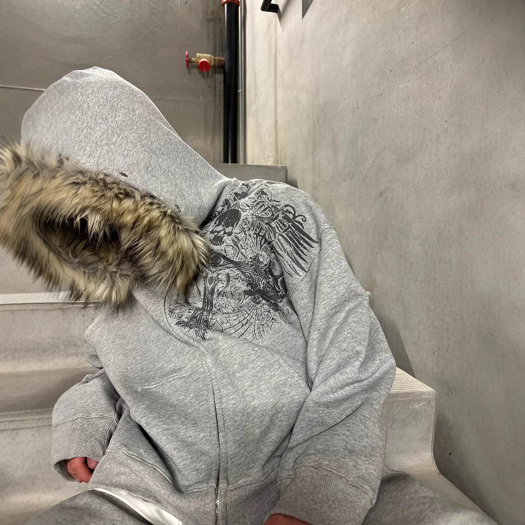 Herbst und Winter Neue Y2K Unisex Reißverschluss-Sweatshirt-Jacke mit Kapuze Einfach Alltagstauglich und Nicht Monoton