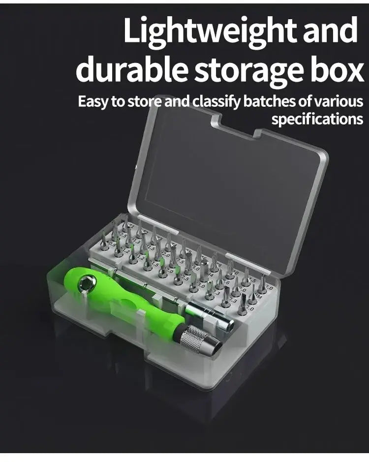 Mini 32-in-1 Präzisions-Schraubendreher-Set, magnetische Kreuzschlitz-Bits, multifunktionales Handreparatur-Werkzeug-Set für Telefon, Uhr, Brille, PC