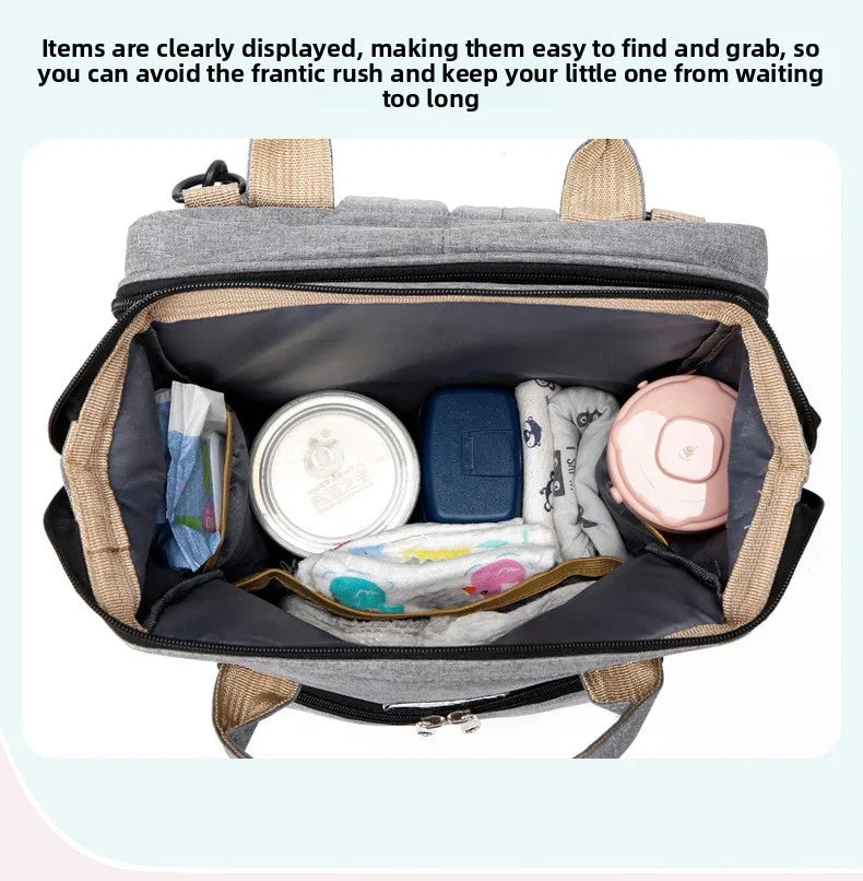 Modische Faltbare Babywiege Mutter-Kind-Tasche Große Kapazität Handtasche Flaschen- und Windelrucksack Mutter- und Mama-Tasche