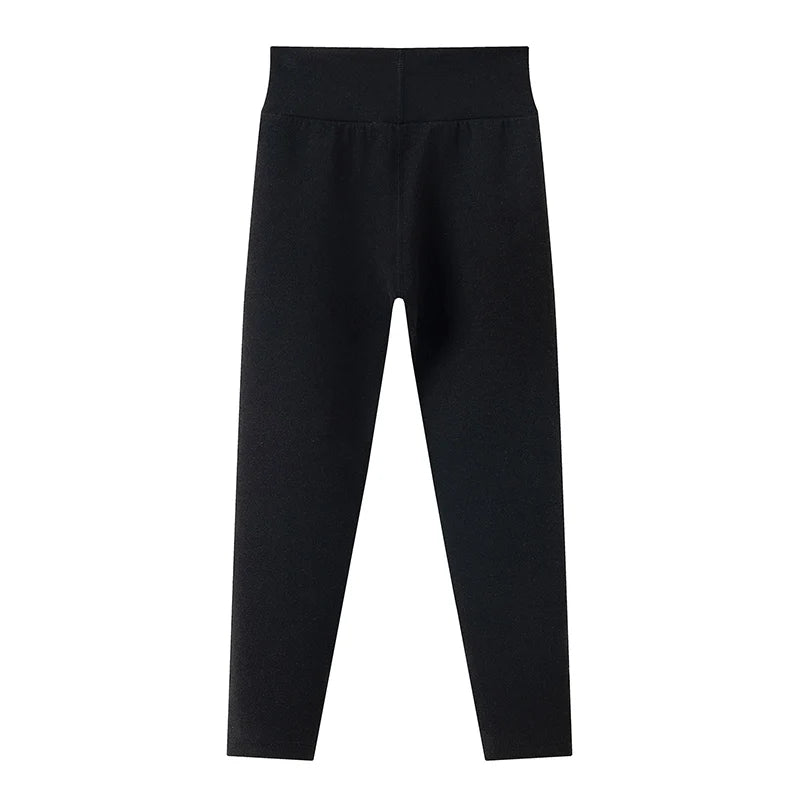 3/1-teiliges Set für Herbst und Winter, Kinder, einfarbig, mittelhohe Taille, dicke Leggings, Jungen und Mädchen, Fleece, warme Freizeithose