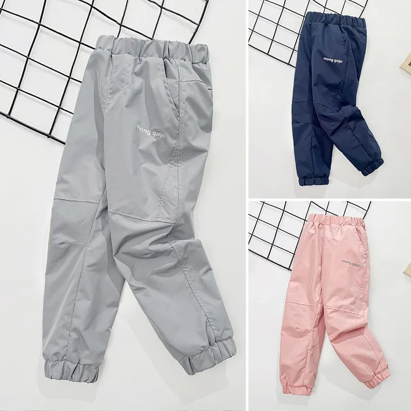 Winter Kinder Daunenhose Herbst Mädchen verdicken Hose Teen Jungen Fleece gepolstert warme winddichte Skihose für 3–14 Jahre Kindergerinnsel