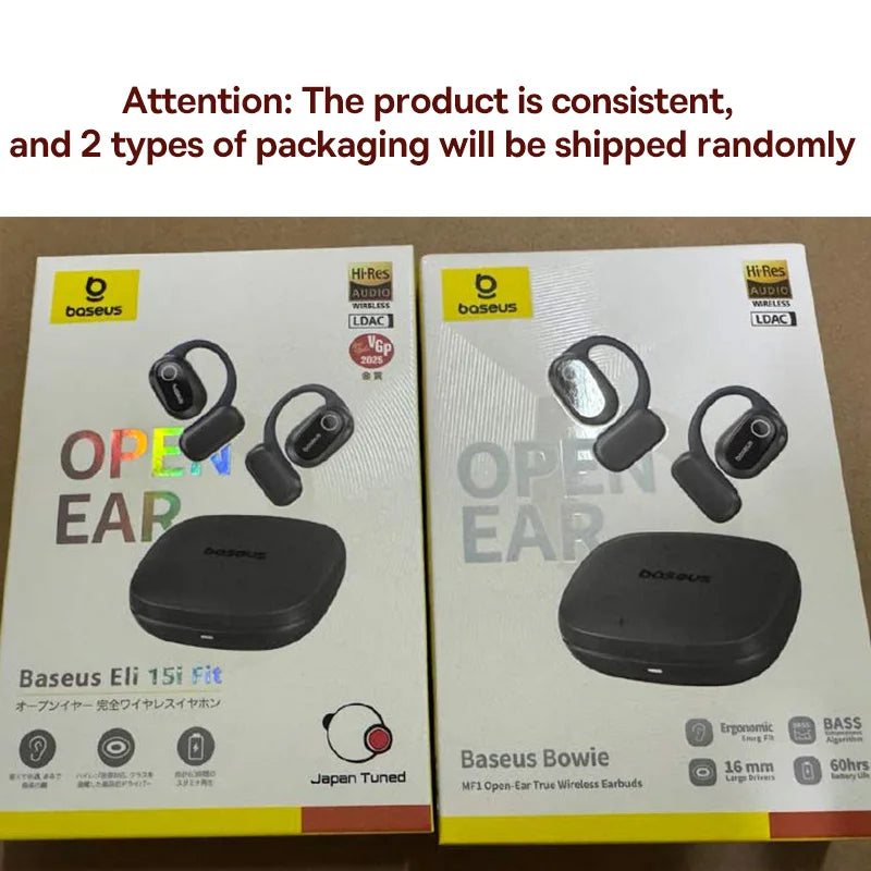 Baseus Bowie MF1/Eli 15i Fit Open-Ear Sport Wireless-Kopfhörer Bluetooth 5.4 Ohrbügel Big Bass Sport-Ohrhörer 60 Stunden Spielzeit