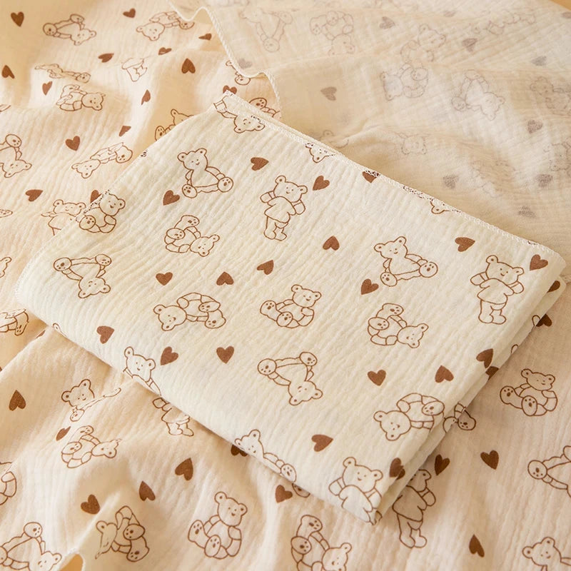 1 Stück doppellagige Wickeldecke für Babys, weich und atmungsaktiv, mit niedlichen Mustern, multifunktionale Wickeldecke für Neugeborene, Babydecke, Baby-Wickelunterlage, geeignet für alle Jahreszeiten