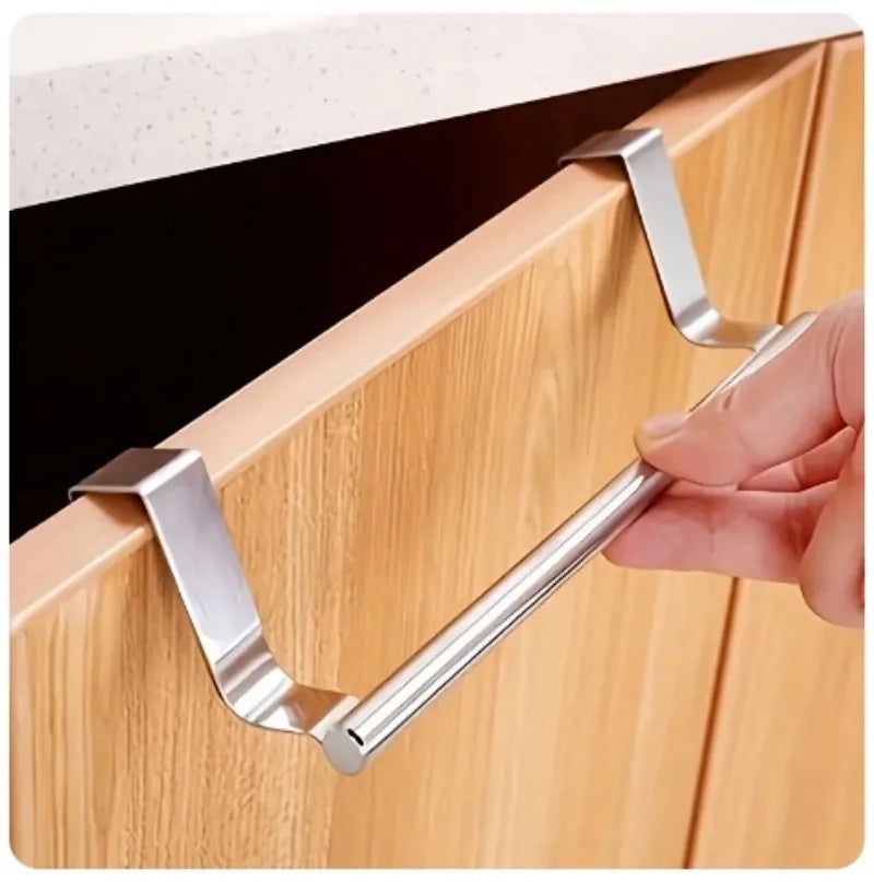 Over-the-Door Towel Rack, Stainless Steel Towel Bar, Storage Organizer for Bathroom, Kitchen, Cabinet Door, Hanging Towel Holder