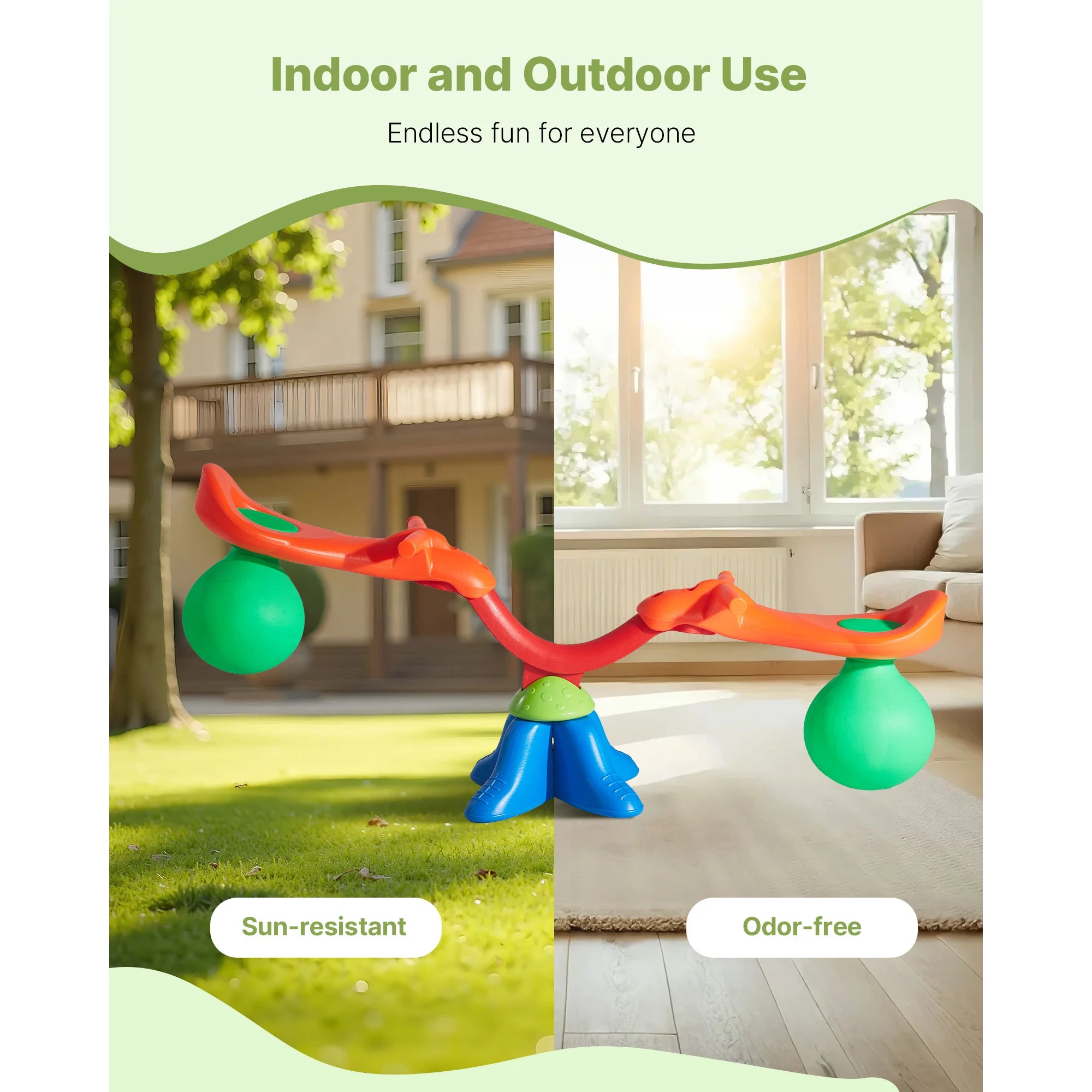 SucceBuy Kinder-Wippe, 55 Pfund pro Sitz, Sit-and-Spin-Teeter, Totter 360 °   Rotierende Spielgeräte für den Außenbereich zum Spielen von Kindern