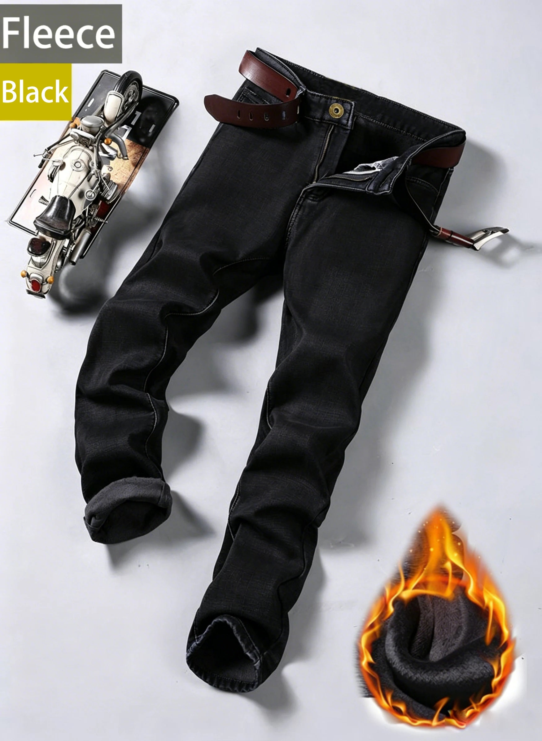 2026 Neue Business-Herrenjeans Lässige Gerade Stretch-Jeans Modische Klassische Blaue Schwarze Arbeits-Denim-Hose Herrenbekleidung