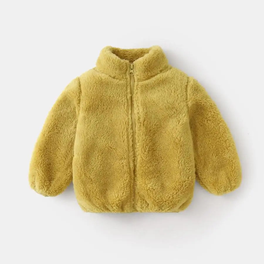 Einfarbig Mode Kinder Plüsch Mantel Herbst Winter Warme Baby Mädchen Junge Casual Jacke Mantel Kinder Kleidung Kleinkind Oberbekleidung