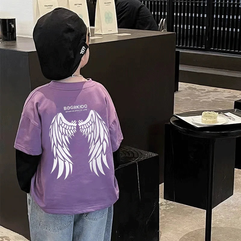 zweiteilige Frühlings- und Herbst-Kinderkleidung von 8 bis 12 Jahren, Jungen-Kind-T-Shirt, Kinderkleidung, Jungen, 7-jährige Kleidung, 10