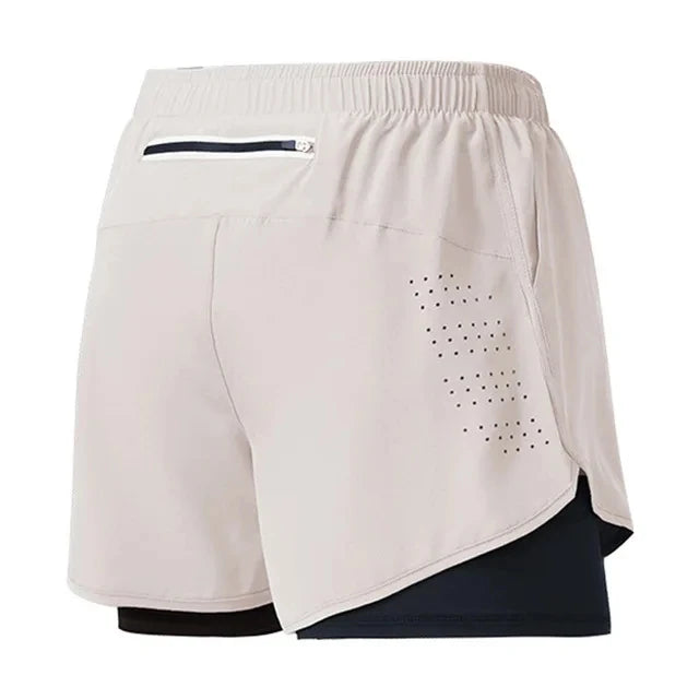 Männer Laufshorts Schnell trocknend Fitness Schwarz Doppel Schicht Shorts Männer Neue Sport Workout Training Bodybuilding Kurze Hosen