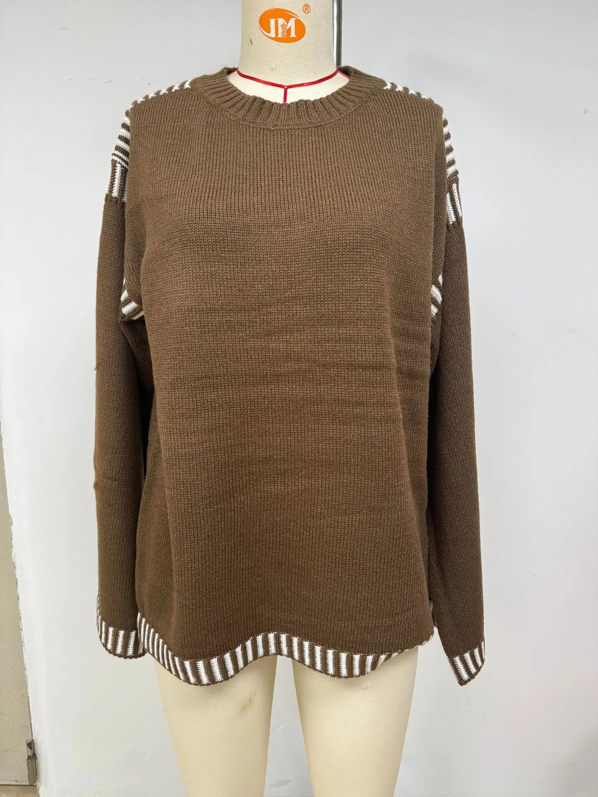 Strickwaren Damen Kleidung Sueter Roupas Femininas Damen Winter Strickpullover Rundhalsausschnitt Lose Lange Ärmel Herbst Mode 2025