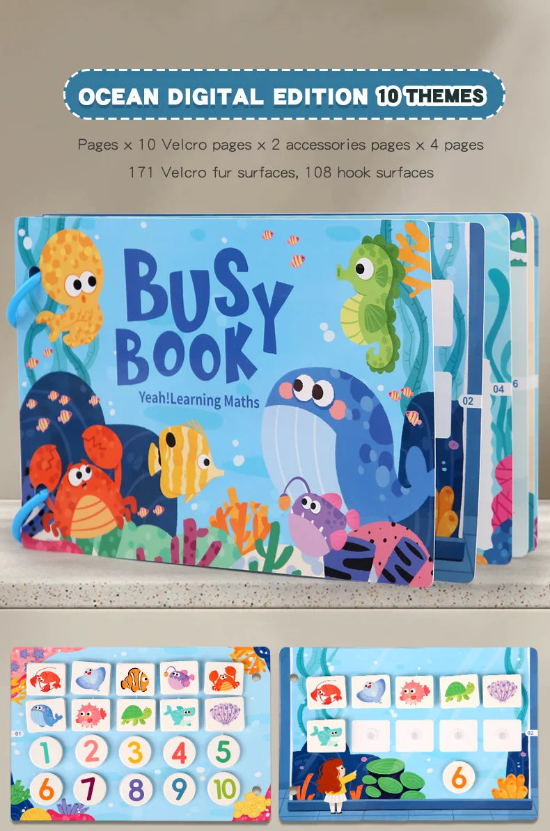 Neue Montessori-Szenenaufkleber für Kinder, DIY-Hand-on-Puzzle, wiederverwendbare Bücher, Cartoon-Lernkognitionsspielzeug für Kinder, Geschenk