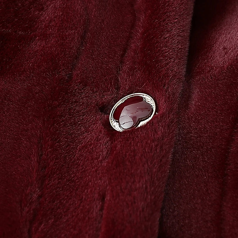 Große Größe mittleren Alters ältere Frauen Nerz Mantel Winter verdicken Baumwolle gepolsterte Kunstpelz Jacke High-End Oma Samt Pelzmantel