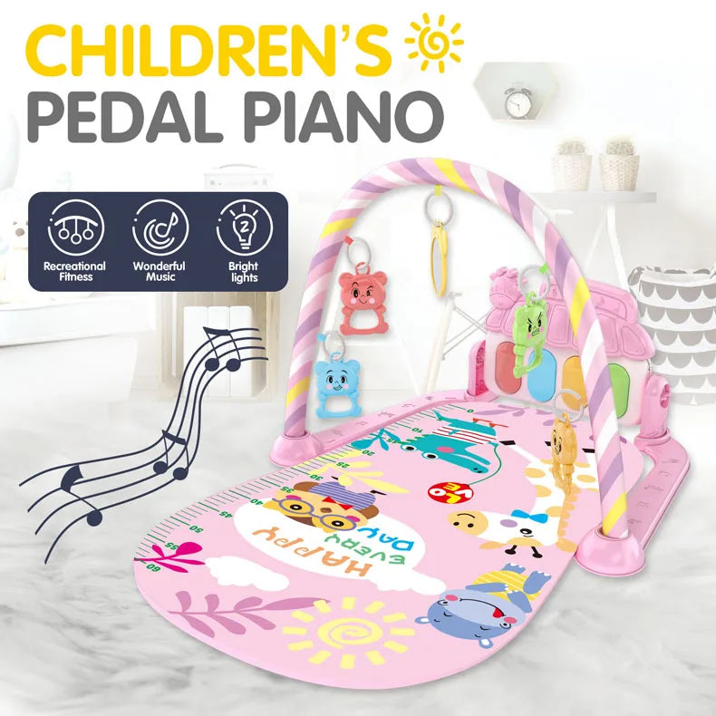 Baby Music Activity Gym Carpet Play Mat Newborn Rug Pedal Piano Keyboard Infant Fitness Rack Playmat Crawling Game Pad Toy Gift