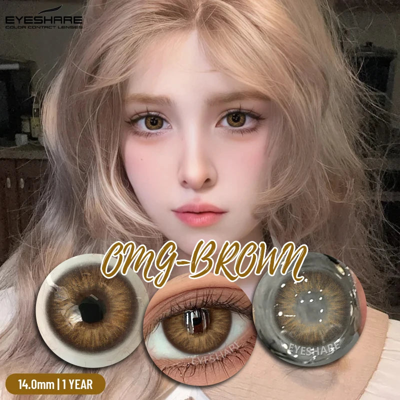 EYESHARE Beliebte farbige Kontaktlinse für Augen, schwarze Linse, Augenmode, braune Schönheit, farbige Schüler, graues Kontakt-blaues Augen-Make-up