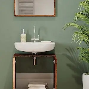 Bad Furniture-Set Oak rustikal Kiko, bestehend aus Badezimmer Mirror, Washbasinunterschrank - Platz for Nursing and Baduten
