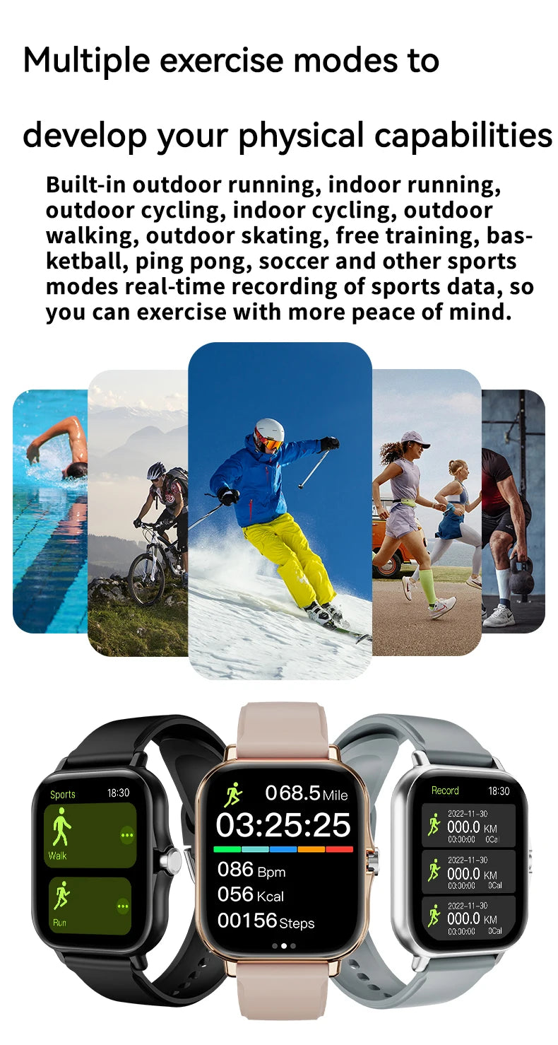 LAXASFIT 2025, neue Smartwatch für Männer und Frauen, Geschenk, voller Touchscreen, Sport-Fitness-Uhr, Bluetooth-Anruf, digitale Smartwatch