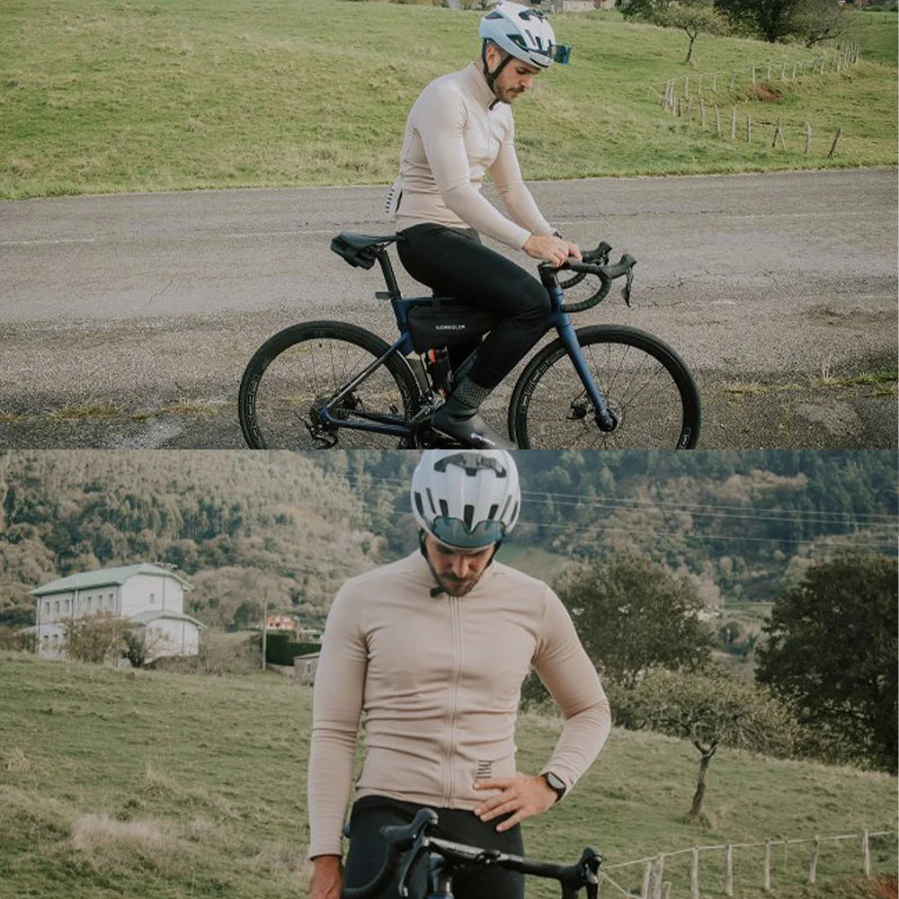 YKYWBIKE Herren Radtrikot Winter & Herbst Langarm Thermo-Fleece-Futter Fahrrad Warme Jacke Rennrad MTB Kleidung