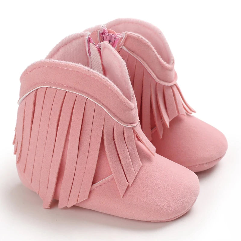 Winterstiefel für Babys, Jungen und Mädchen, 0–12 Monate, Western-Denim, Lauflernschuhe, warm, lässig, modisch