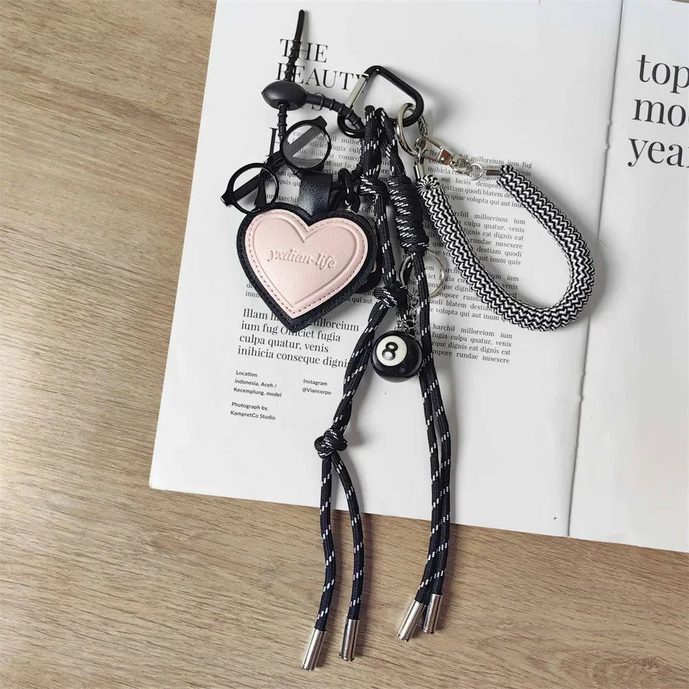 Luxus Taschenanhänger DIY Vielseitiges Geflechtseil Y2k Seil Geldbörsenanhänger Trendige Taschenanhänger Niedlicher Schlüsselanhänger Ästhetisches hängendes Ornament