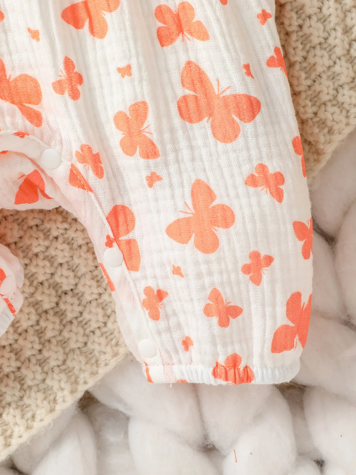 Baby-Mädchen-Overall für alle Jahreszeiten, langärmelig, mit Blumenmuster und Schleife, täglicher Overall für Neugeborene, 6 Monate Kleidung + Stirnband